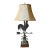 Vintage Brass Rooster Weathervane Table Lamp With Wood Accents For Sale