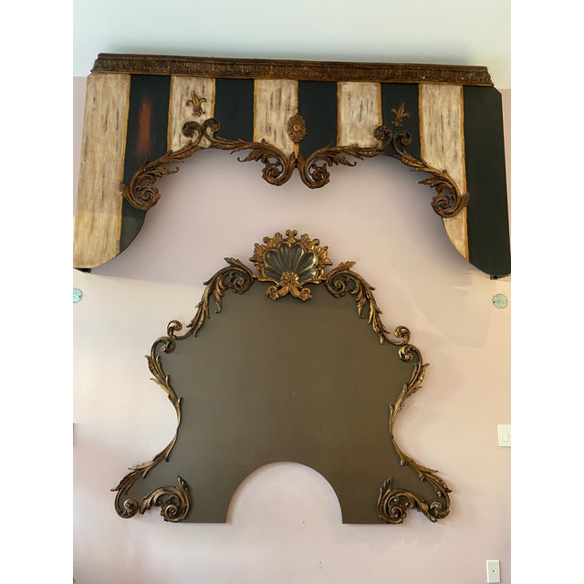 1990s Head Board and French Chateau Crown Bed Canopy For Sale - Image 13 of 13