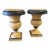 1930s Art Deco Black and White Ivory Lacquered Wood Italian Candlehloders For Sale