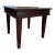 Late 20th Century Rustic Dark Wooden Side Table With Spanish Style Metal Corner Brackets For Sale