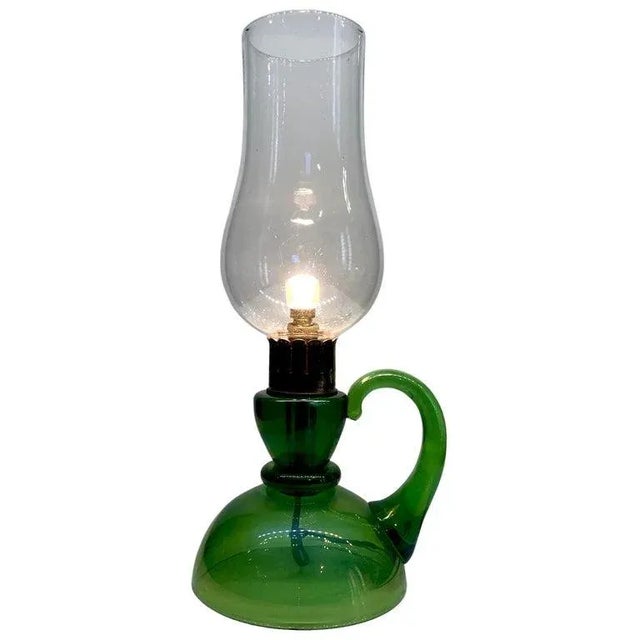 A wonderful and rare 1940s Murano, Italy glass table lamp attributed to the famous glass house of Barovier & Toso. The...