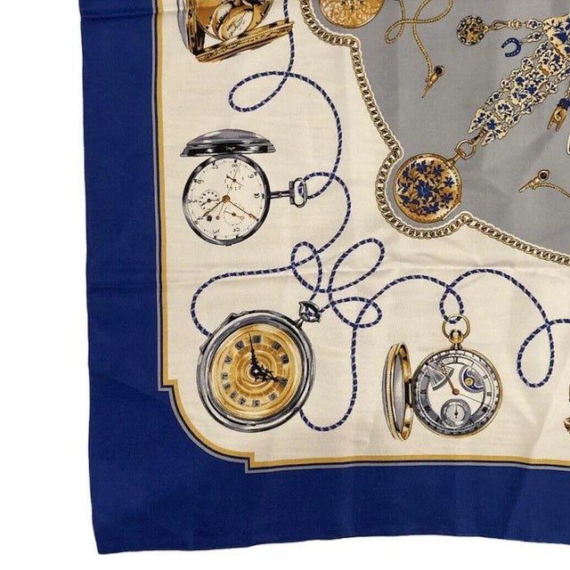 Rolex Geneve Swiss Vintage 90cm Silk Scarf For Sale - Image 9 of 10