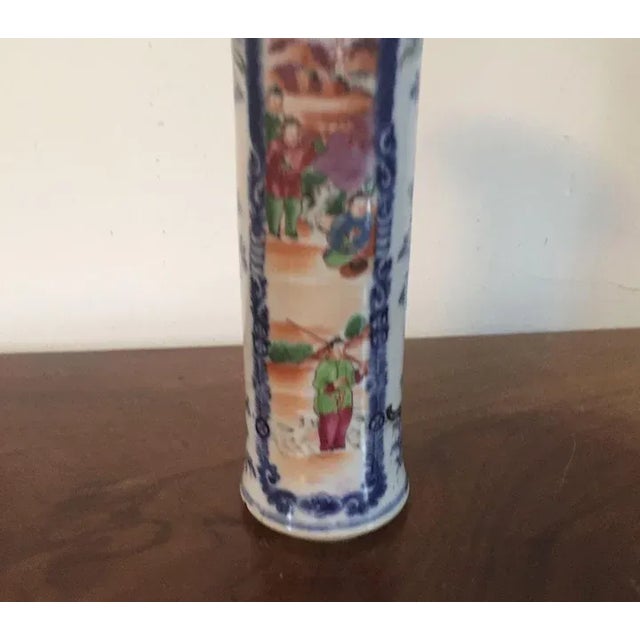 Blue 18th Century Chinese Export Porcelain Decorated Vase For Sale - Image 8 of 11