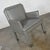 Modern Gray Faux Leather Modified Parsons Style Armed Accent Chair on Casters For Sale - Image 17 of 17