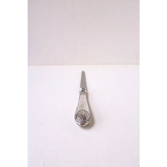 Metal English Sterling Silver Letter Opener Scallop Seashell Design Sheffield For Sale - Image 7 of 13