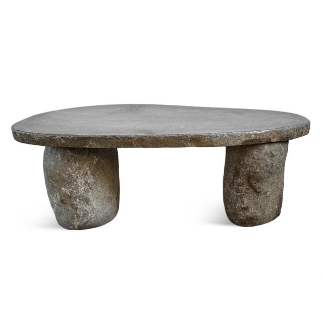 Contemporary Stone Boulder Outdoor Organic Modern Coffee Table / Bench For Sale - Image 3 of 7