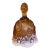 Vintage Amber and White Cased Art Glass Bell With Figural Handle For Sale