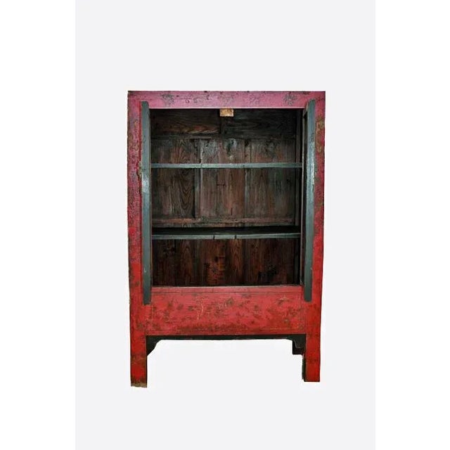Late 19th Century Red Antique Chinese Chinoiserie Style Cabinet For Sale - Image 10 of 13