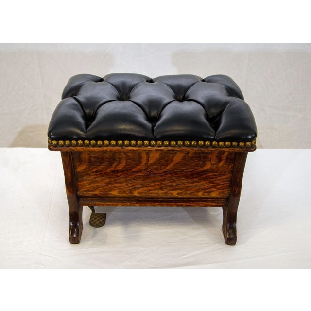 Victorian Early 20th Century Victorian Oak Footstool For Sale - Image 3 of 12