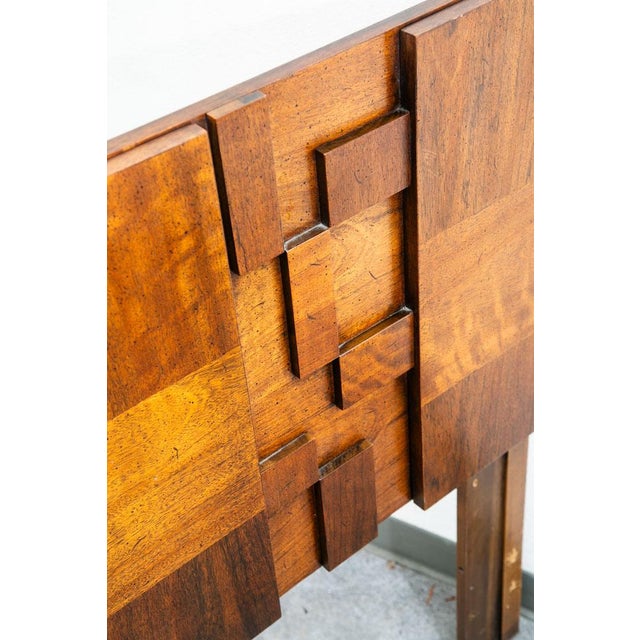 Mid Century Modern Headboard Bed Frame Queen Size Lane Mosaic Pueblo Brutalist Nm For Sale - Image 9 of 11