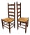 Vintage 20th Century Tall Ladder Back Rope Seat Armless Side Dining Chairs, a Pair For Sale