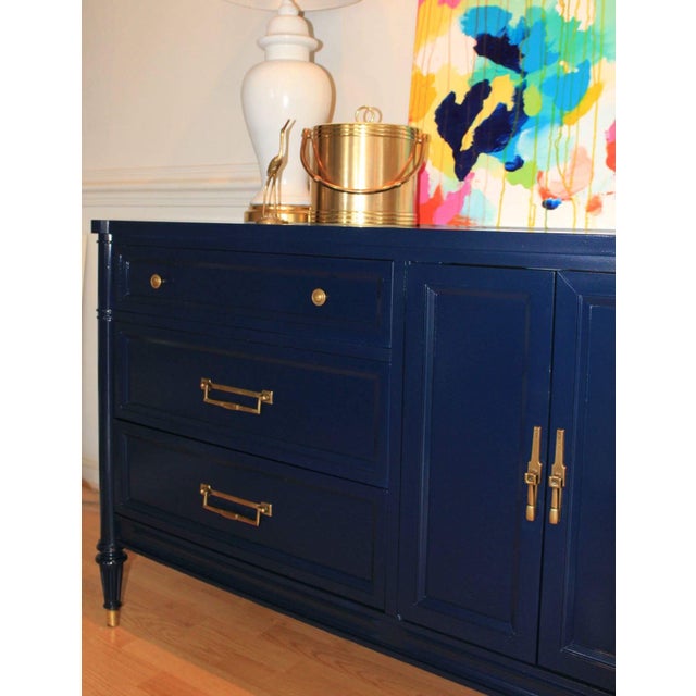 White Furniture Co Navy Blue Lacquered Dresser Chairish