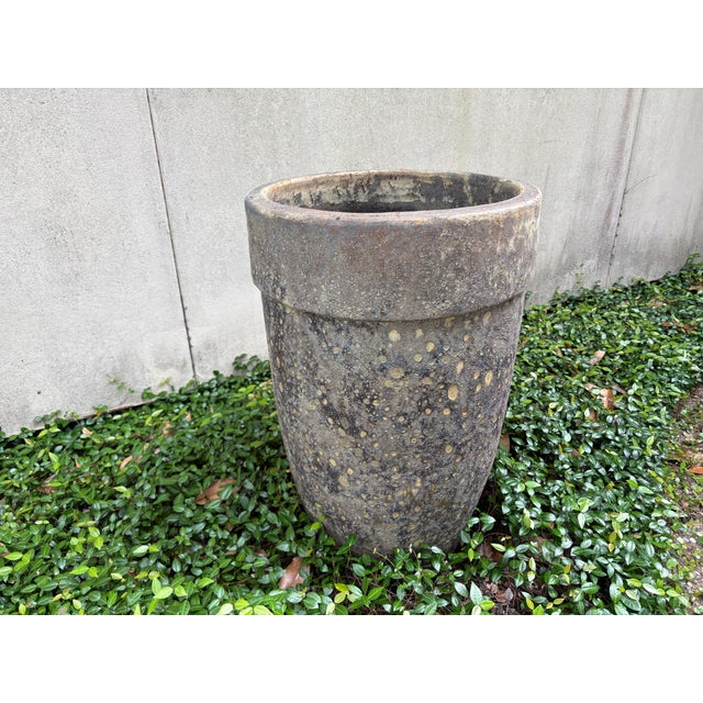 1960s 1960s Monumental Pair of Glazed Pottery Garden Urns For Sale - Image 5 of 15