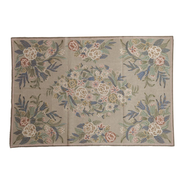 Vintage Chainstitch Rug - 3'11" X 5'9" For Sale