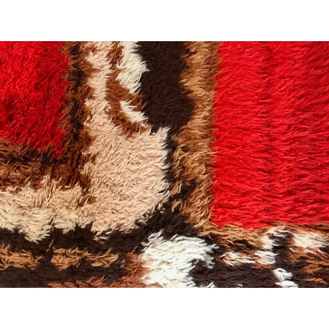 Abstract Graphic Wall or Floor Wool Rug, 1960s For Sale - Image 6 of 9