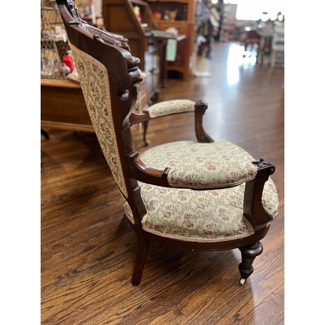 Early 20th Century Chairs Victorian Style Captain/Missus Chairs For Sale - Image 10 of 10