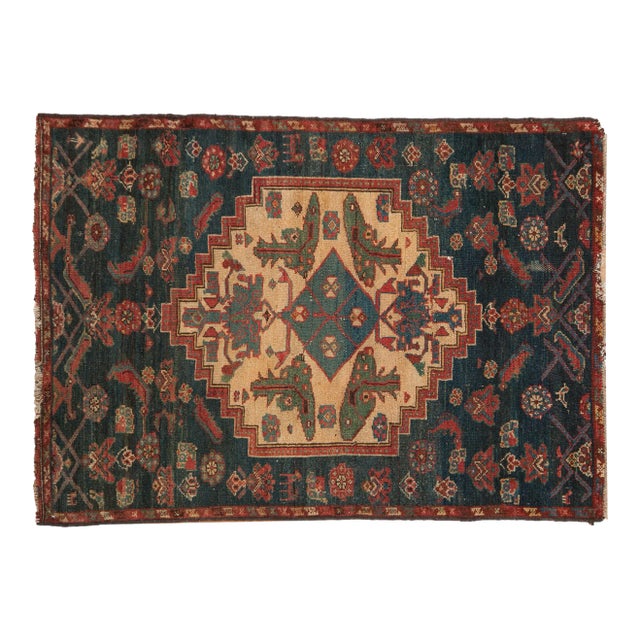 Vintage Fine Fragment Borchalou Square Rug - 3'4" X 4'7" For Sale