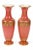 Baccarat Mid 19th Century Superb Pair of Baccarat Opaline Glass Vases With Platinum and Gold Designs For Sale - Image 4 of 8