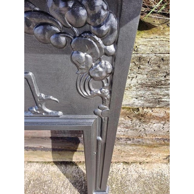 Antique Edwardian Art Nouveau Cast Iron Fireplace Mantel Surround, 1890s For Sale - Image 18 of 18