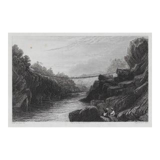 1844 India River and Rope Bride Engraving For Sale