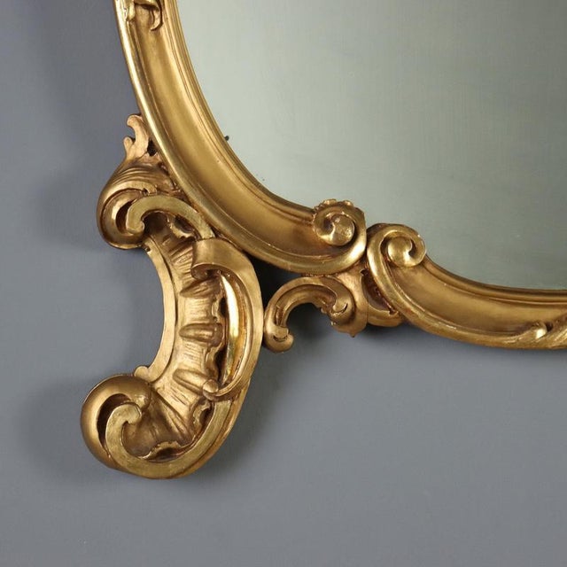 Carved and Gilded Wooden Table Mirror For Sale - Image 6 of 11