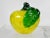 Yellow Mid-Century Murano Yellow Green Spotted Design Apple Paperweights - Set of 2 For Sale - Image 8 of 11