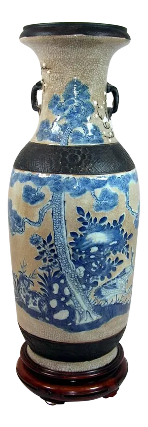 19th Century Chinese Ge-Type Blue and White Vase