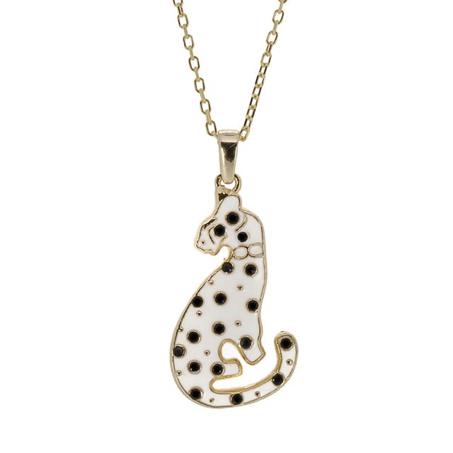 Metal Gold Dalmatian Dog Necklace For Sale - Image 7 of 7