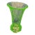 1930s Stölzle Czech Uranium Glass Reversible Chevron Trumpet Vase/Candlestick For Sale