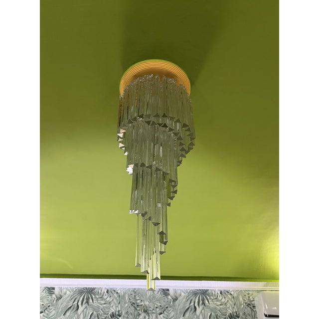 1970s Murano Glass Triedri Waterfall Chandelier from Venini, 1970s For Sale - Image 5 of 8