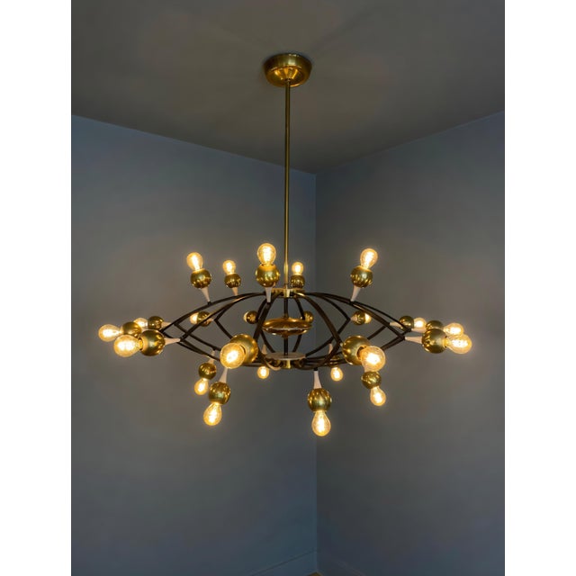 1950s Mid-Century Sputnik Chandelier by Oscar Torlasco for Lumi, 1950s For Sale - Image 5 of 14