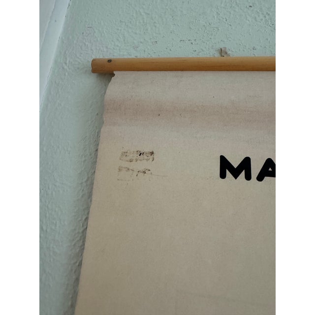 Original mid-century classroom instructional chart illustrating manuscript formatting and typewriter techniques. Produced...