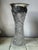 American Brilliant Cut Crystal Vase With Sterling Silver Neck Collar in Ornate Repousse Floral Design For Sale - Image 4 of 11