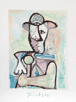 1980s "Buste d'Homme" Lithograph After Pablo Picasso