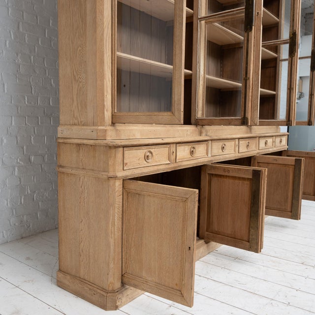 French Oak 12-Door Bookcase, 1920s For Sale - Image 3 of 12