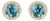 10K Yellow Gold Blue Topaz and 1/6 Cttw Diamond Halo Stud Earrings, A Pair For Sale