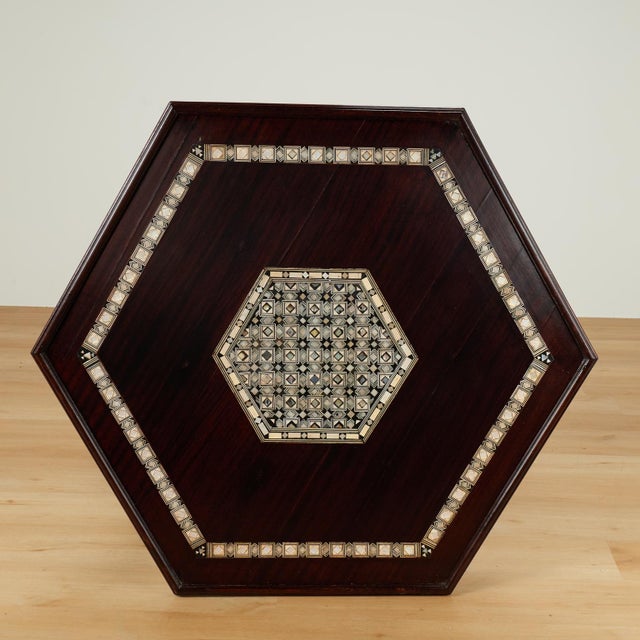 Moroccan Antique Moroccan Inlaid Three Tiered Table For Sale - Image 3 of 11