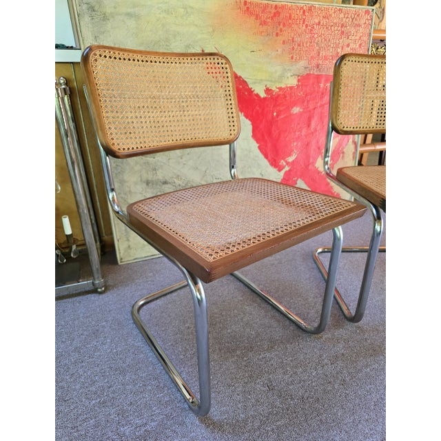 Vintage Mid Century Modern Italy Marcel Breuer Pr Chairs For Sale - Image 10 of 11