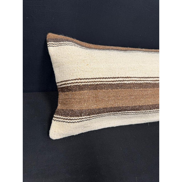 Turkish Hemp Pillow Cushion Natural Beige Brown Cushion Cover 14"x40" #30514 Enhance your home decor with our Kilim Pillow...