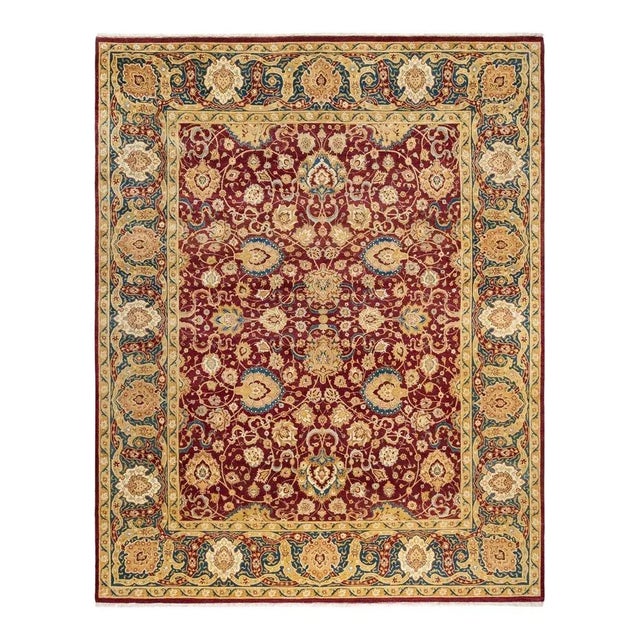 Red Mogul, One-of-a-Kind Hand-Knotted Area Rug in Red, 8' 1" x 10' 3" For Sale - Image 8 of 8