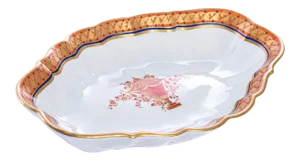 Vintage Mottahedeh Lowestoft Scalloped Low Bowl