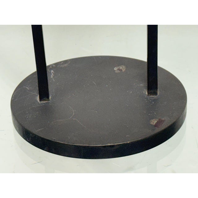 Sculptural Metal Vase + Stand, Vintage For Sale - Image 12 of 12
