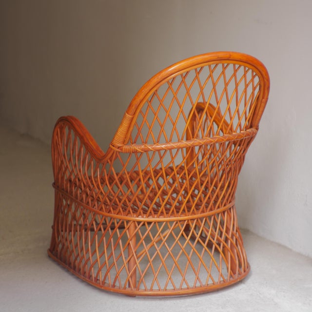 Wood Italian Wicker Armchairs from Gervasoni, 1970s, Set of 2 For Sale - Image 7 of 18