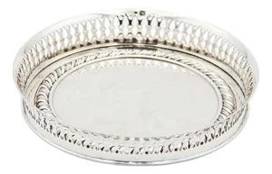 Plain Silver Circular Bottle Base with Wire Rack