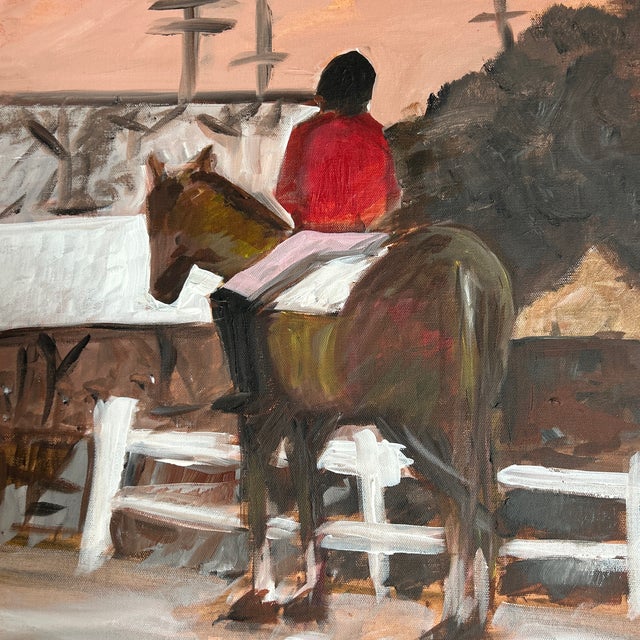 1990’s original abstract impressionist equestrian painting on canvas. Measures 20x20 or 21.5x21.5 framed. Check out my...