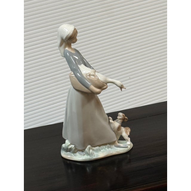 Fulgencio García for Lladró Girl With Goose and Dog Porcelain Figurine, Signed For Sale - Image 12 of 12