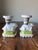 Late 20th Century Pair of Hand Painted Bunny Rabbit Terracotta Candlestick Holders, Made in Portugal For Sale - Image 5 of 11