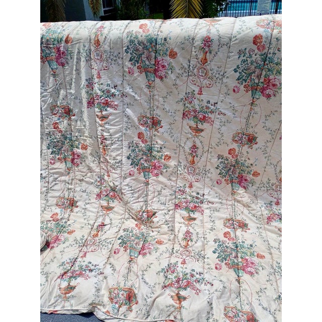 Vintage Ralph Lauren Villandry Floral Urn King Comforter Cover Cotton Sateen 450 Tc 92” X 107” For Sale - Image 11 of 12