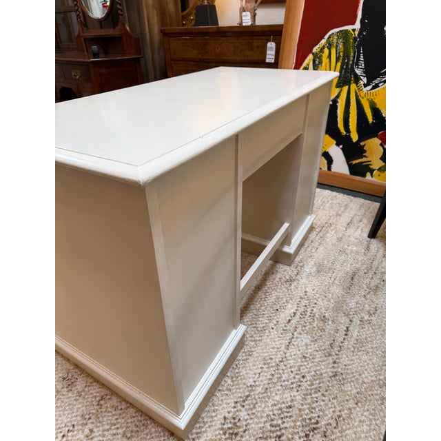 White Late 20th Century Shabby Chic Hand Gilded Desk For Sale - Image 8 of 12