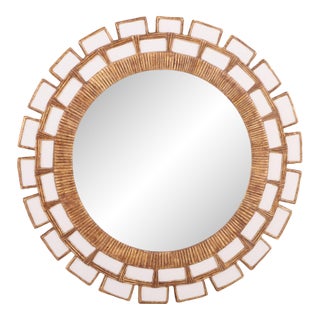 A Snow White Glass and Resin Mirror, in the Manner of Line Vautrin. Contemporary. For Sale